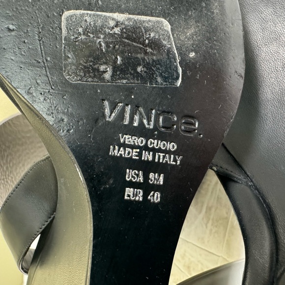 Vince Kyra Wedge Snake embossed Leather Sandals Shoes Platform Neutral Slides 9 - Picture 12 of 16